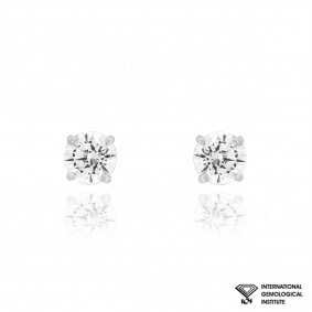 White Gold Lab Grown Round Brilliant Cut Diamond Earrings 4.08ct TDW